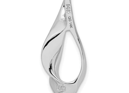 14k White Gold Polished Slide Fits up to Regular/ Fancy or Reversible Omega (Style SLW78)