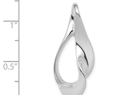 14k White Gold Polished Slide Fits up to Regular/ Fancy or Reversible Omega (Style SLW78)