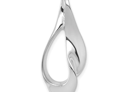 14k White Gold Polished Slide Fits up to Regular/ Fancy or Reversible Omega (Style SLW78)