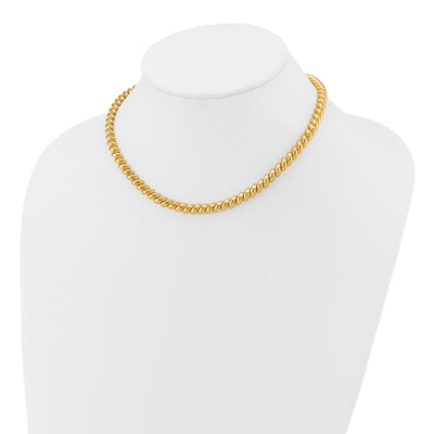 14K Polished San Marco Necklace, 16 x 6mm