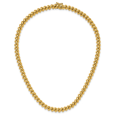 14K Polished San Marco Necklace, 16 x 6mm