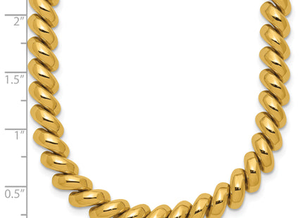 14k Polished San Marco Necklace, 16 x 6mm