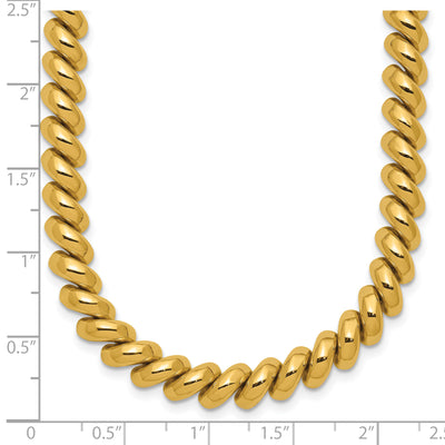 14K Polished San Marco Necklace, 16 x 6mm