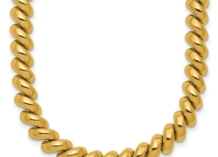 14k Polished San Marco Necklace, 16 x 6mm
