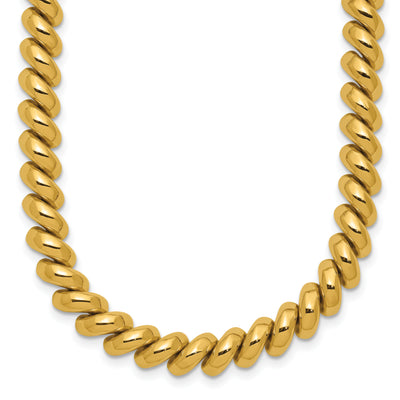 14K Polished San Marco Necklace, 16 x 6mm