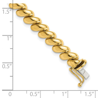 14K Polished San Marco Bracelet, 7 x 6mm