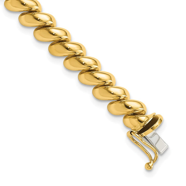14k Polished San Marco Bracelet, 7 x 6mm