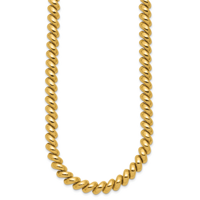 14K Polished San Marco Necklace, 17 x 8mm