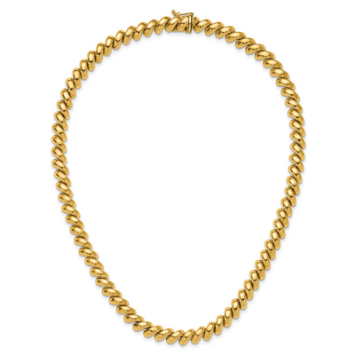 14K Polished San Marco Necklace, 17 x 8mm