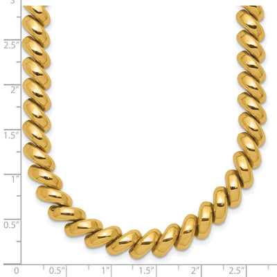 14K Polished San Marco Necklace, 17 x 8mm