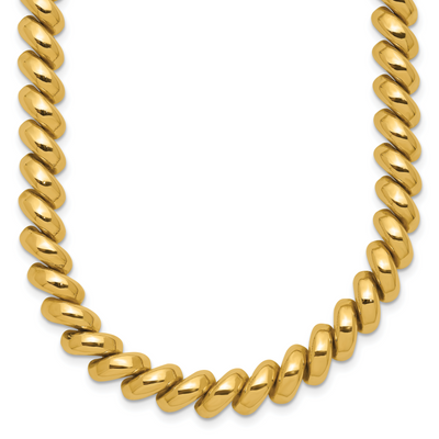 14K Polished San Marco Necklace, 17 x 8mm