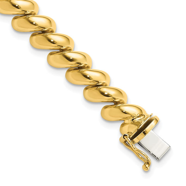 14k Polished San Marco Bracelet, 8 x 10mm