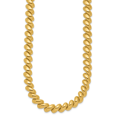 14K Polished San Marco Necklace, 17 x 10mm