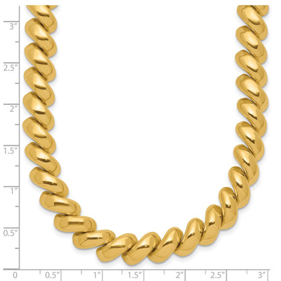 14K Polished San Marco Necklace, 17 x 10mm