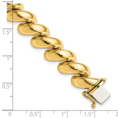 14K Polished San Marco Bracelet, 7 x 12mm