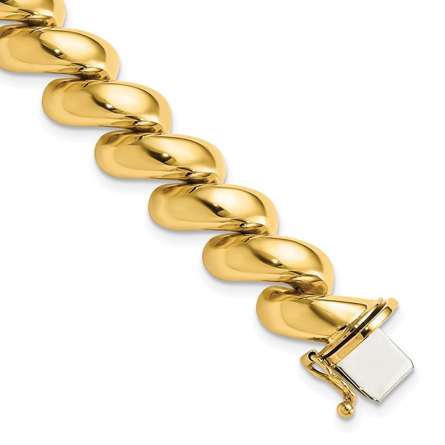 14k Polished San Marco Bracelet, 7 x 12mm