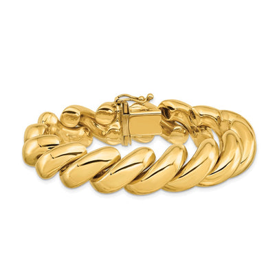 14K Polished San Marco Bracelet, 7 x 14mm