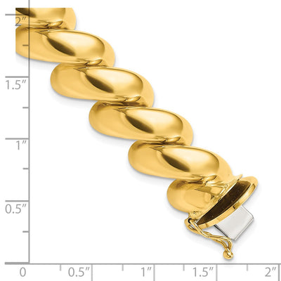14K Polished San Marco Bracelet, 7 x 14mm