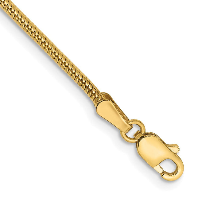 14K Round Snake Lobster Clasp Bracelet