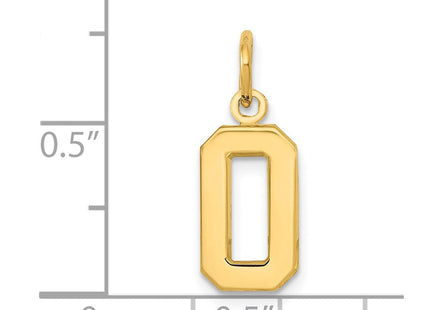 14k Small Polished Number 0 Charm (Style SP00)