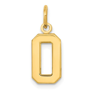 14k Small Polished Number 0 Charm (Style SP00)