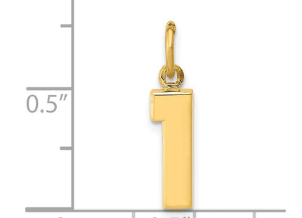 14k Small Polished Number 1 Charm (Style SP01)