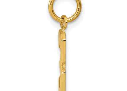 14K gold number 3 charm, alternate view