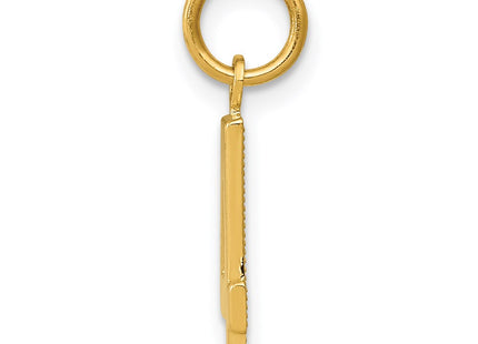14K gold number 4 charm, alternate view