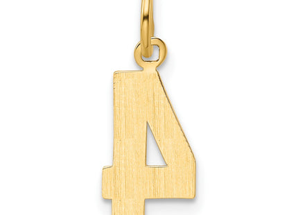 14K gold number 4 charm, another view