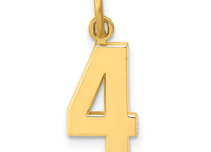 14K gold number 4 charm