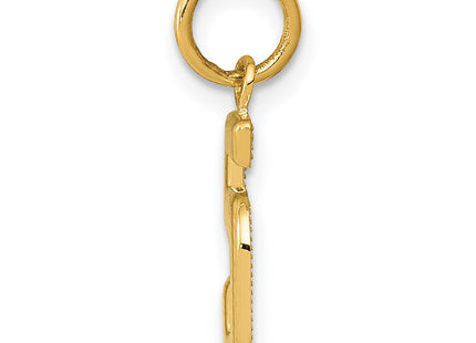 14K gold number 5 charm, alternate view
