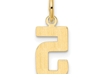 14K gold number 5 charm, another view