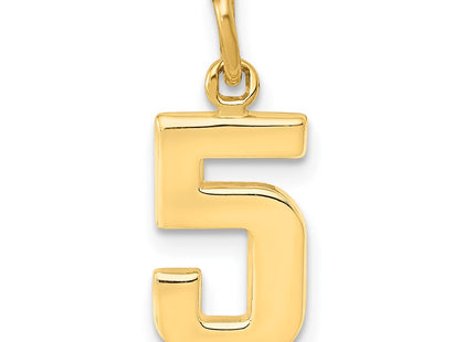 14K gold number 5 charm