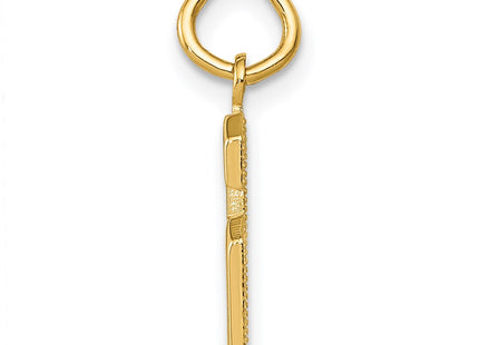 14K gold number 6 charm, alternate view