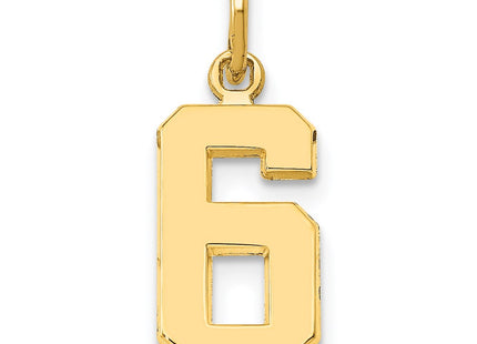 14K gold number 6 charm
