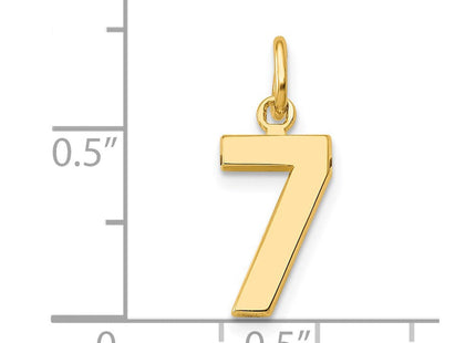 14k Small Polished Number 7 Charm (Style SP07)