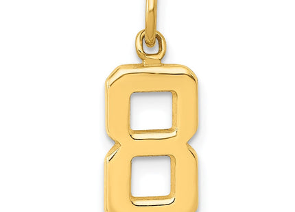 14K gold number 8 charm