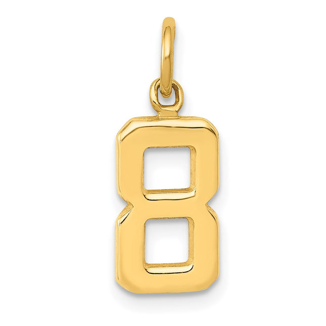 14k Small Polished Number 8 Charm, 15.35 x 7.72mm