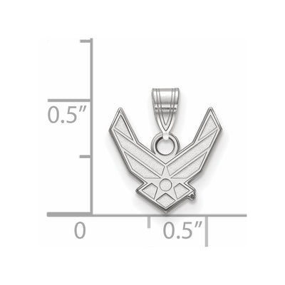 Sterling Silver Rhodium-plated LogoArt U.S. Air Force Small Pendant