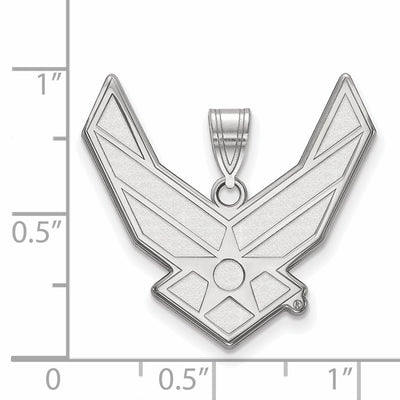 Sterling Silver Rhodium-plated LogoArt U.S. Air Force Extra Large Pendant