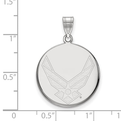 Sterling Silver Rhodium-plated LogoArt U.S. Air Force Large Disc Pendant