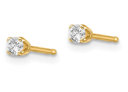 14K Yellow Gold .. I2 K-L Diamond Stud Push-on Post Earrings (Style ST1-10)