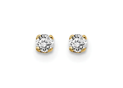 14K Yellow Gold .. I2 K-L Diamond Stud Push-on Post Earrings (Style ST1-10)