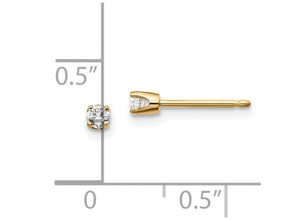 14K Yellow Gold .. I2 K-L Diamond Stud Push-on Post Earrings (Style ST1-10)