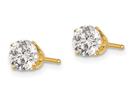 14K white gold diamond stud earrings, alternate view