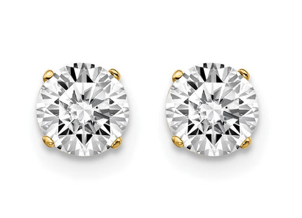 14K white gold diamond stud earrings, another view