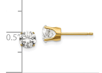14K white gold diamond stud earrings, further view