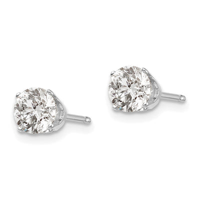 14K White Gold I1 J-K Diamond Stud Push-on Post Earrings