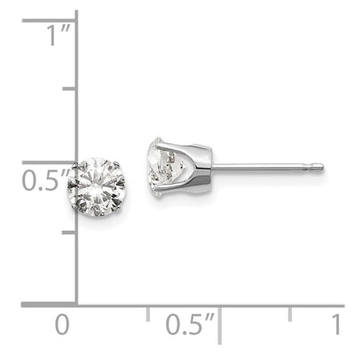14K White Gold I2 K-L Diamond Stud Push-on Post Earrings