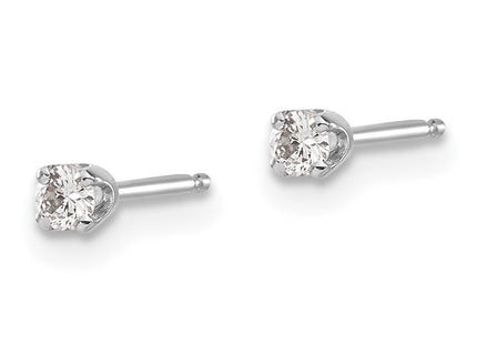 14k White Gold Earrings Style ST1 - Classique Jewelry Inc.